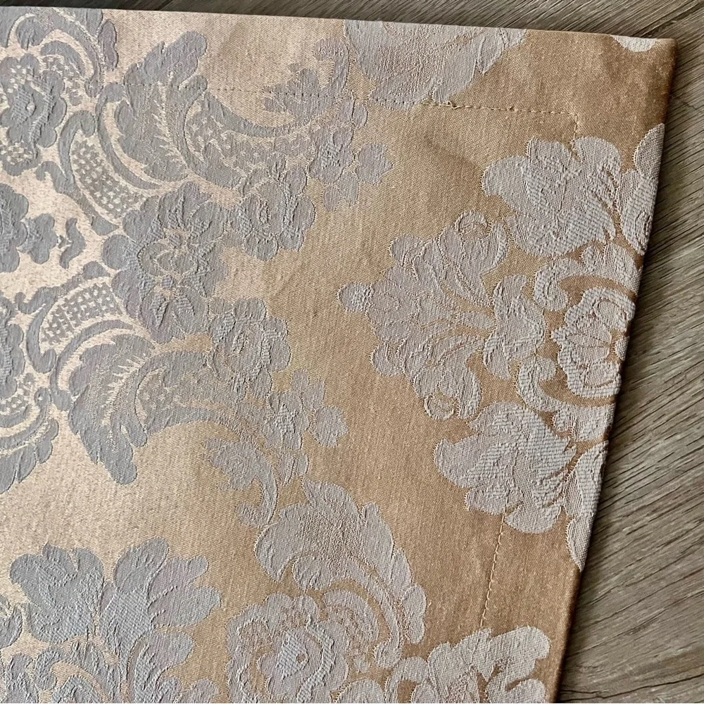 6 PCs Damask‎ Floral Gold Ivory Placemats Rectangle Table Decor 18.5” X  13” Vtg